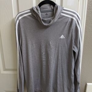ADIDAS GREY LONG SLEEVE HOODIE